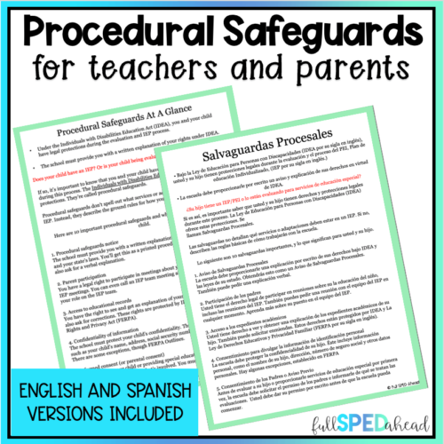 Free Special Education IEP Procedural Safeguards for Parents and Teachers Form